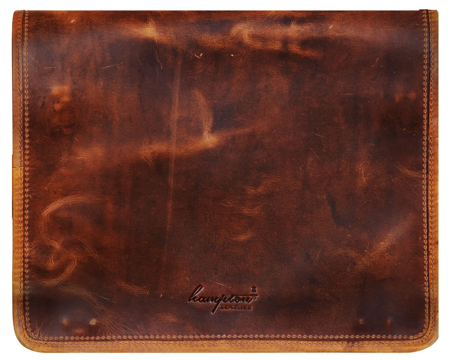 Bolso bandolera para portátil de piel auténtica - Hasta 15" - Marrón claro