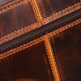 Bolso bandolera para portátil de piel auténtica - Hasta 15" - Marrón claro