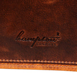 Bolso bandolera para portátil de piel auténtica - Hasta 15" - Marrón claro