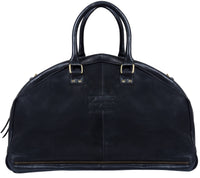 Bolso de viaje para hombre de cuero auténtico hecho a mano - Negro