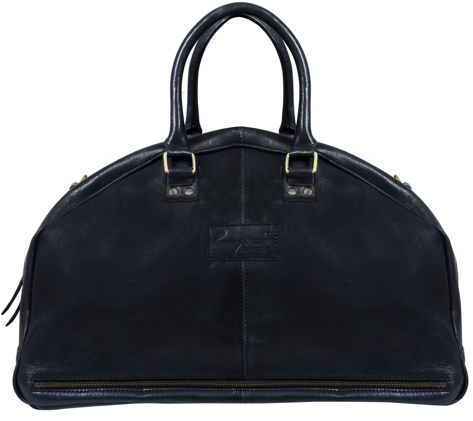 Bolso de viaje para hombre de cuero auténtico hecho a mano - Negro