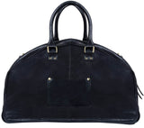 Bolso de viaje para hombre de cuero auténtico hecho a mano - Negro