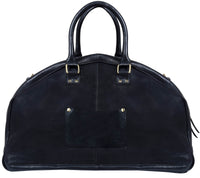 Bolso de viaje para hombre de cuero auténtico hecho a mano - Negro