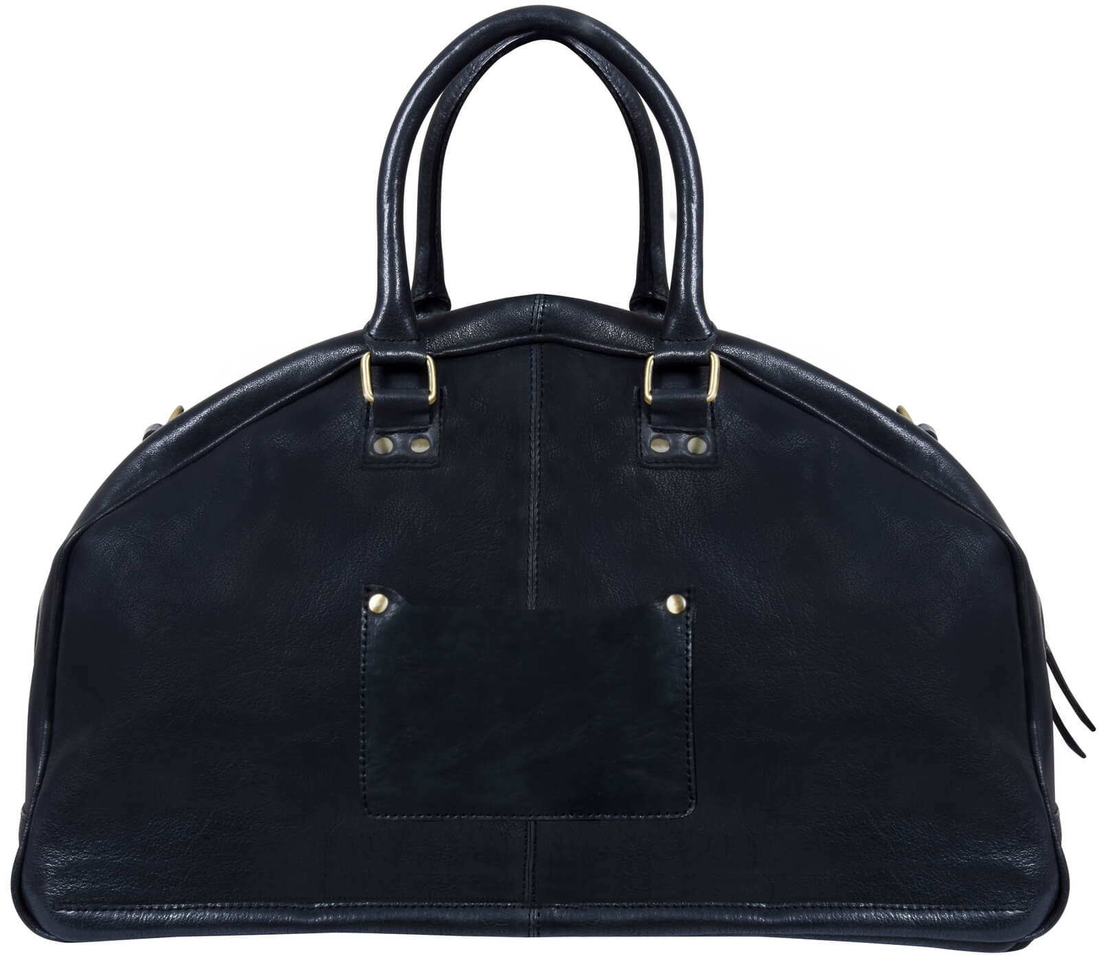 Bolso de viaje para hombre de cuero auténtico hecho a mano - Negro