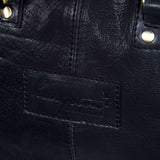 Bolso de viaje para hombre de cuero auténtico hecho a mano - Negro