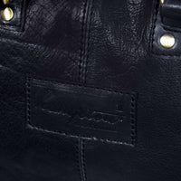 Bolso de viaje para hombre de cuero auténtico hecho a mano - Negro