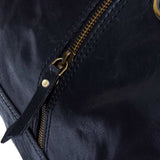 Bolso de viaje para hombre de cuero auténtico hecho a mano - Negro