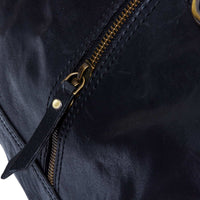 Bolso de viaje para hombre de cuero auténtico hecho a mano - Negro