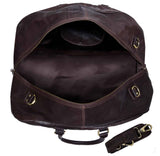 Bolso de viaje para hombre hecho a mano en piel auténtica - Marrón