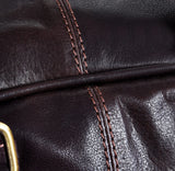 Bolso de viaje para hombre hecho a mano en piel auténtica - Marrón
