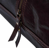 Bolso de viaje para hombre hecho a mano en piel auténtica - Marrón