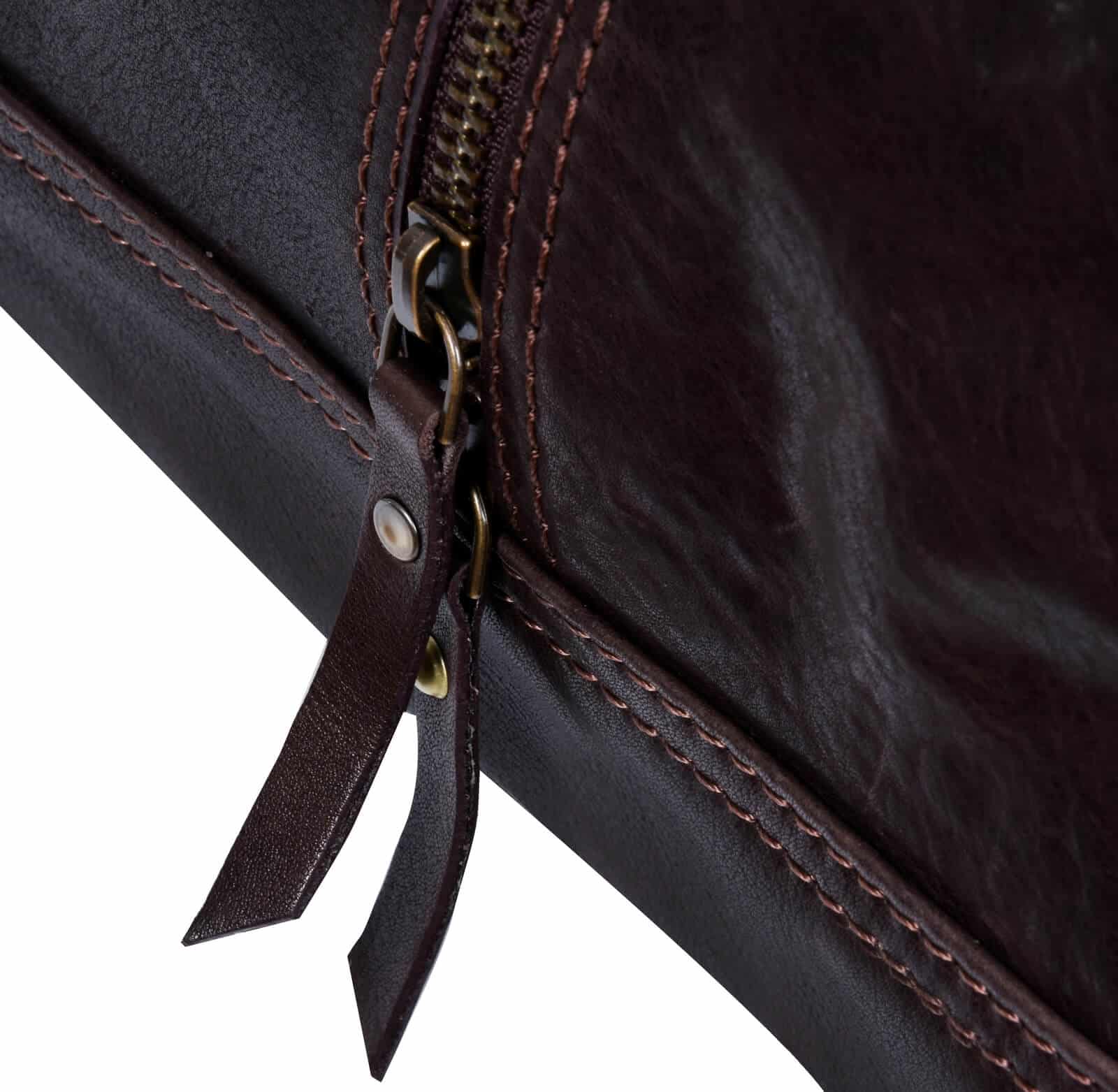 Bolso de viaje para hombre hecho a mano en piel auténtica - Marrón