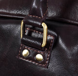 Bolso de viaje para hombre hecho a mano en piel auténtica - Marrón