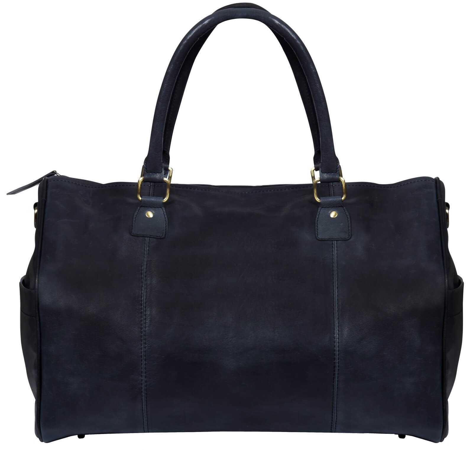 Bolso de mano vintage de piel auténtica - Negro