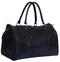 Bolso de mano vintage de piel auténtica - Negro