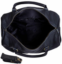 Bolso de mano vintage de piel auténtica - Negro