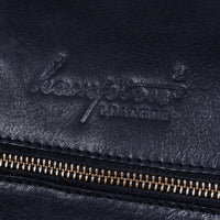 Bolso de mano vintage de piel auténtica - Negro