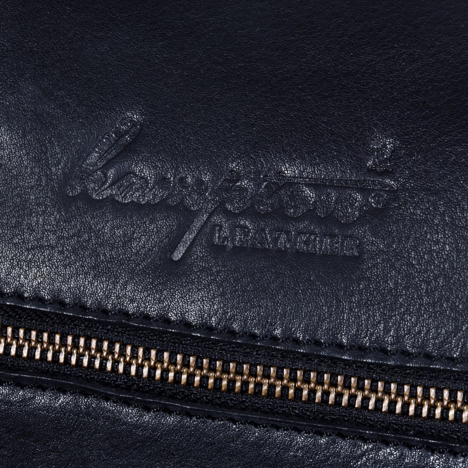 Bolso de mano vintage de piel auténtica - Negro