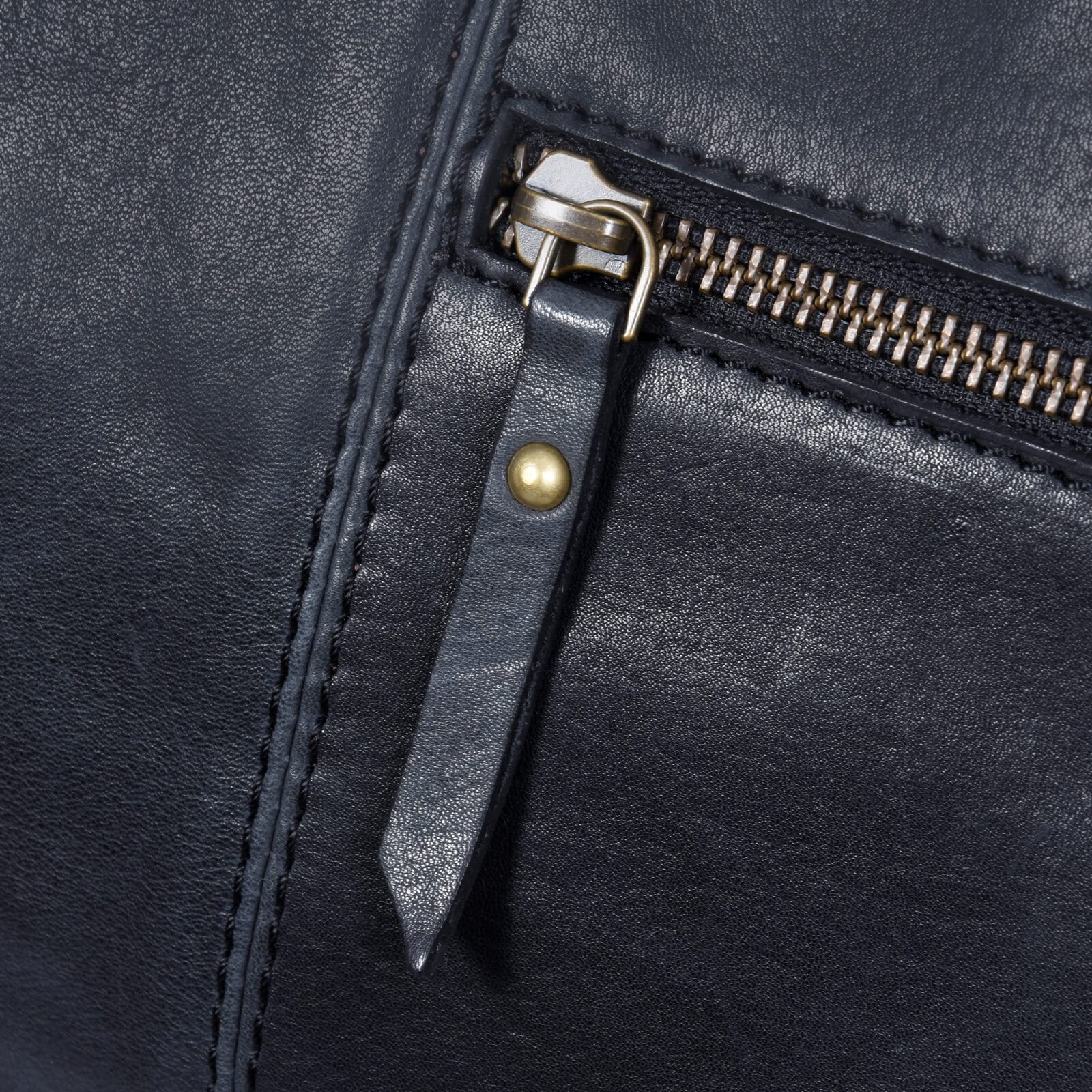 Bolso de mano vintage de piel auténtica - Negro