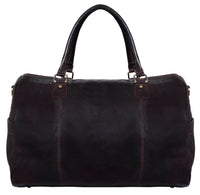 Bolso de mano vintage de piel auténtica - Marrón