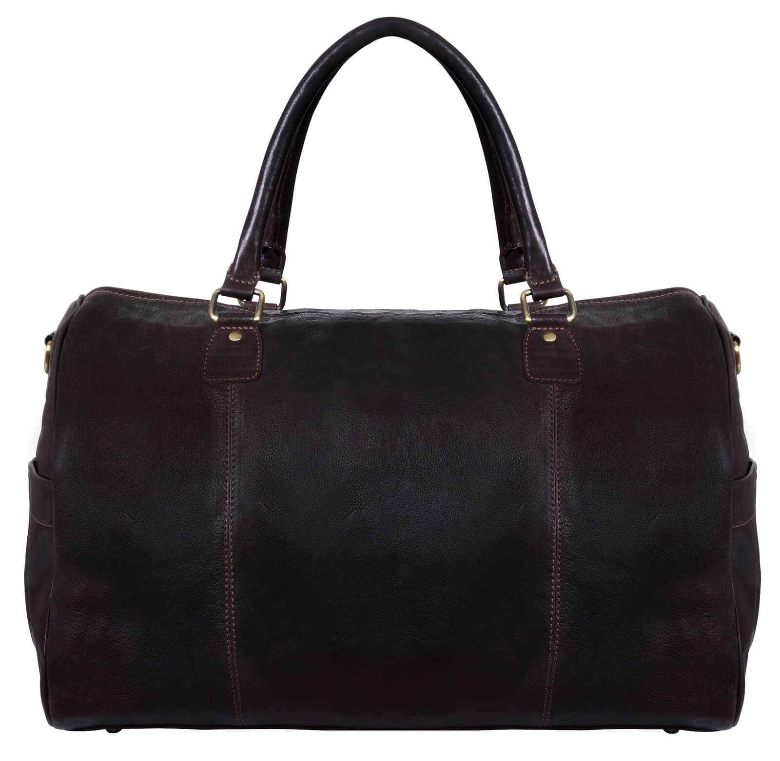 Bolso de mano vintage de piel auténtica - Marrón