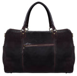 Bolso de mano vintage de piel auténtica - Marrón