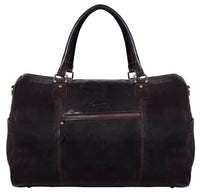 Bolso de mano vintage de piel auténtica - Marrón