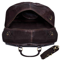 Bolso de mano vintage de piel auténtica - Marrón