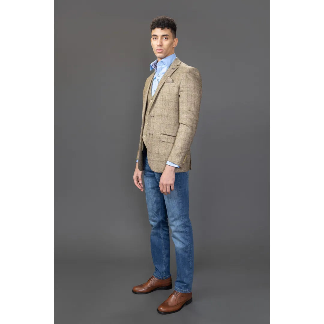 Liam - Blazer de cuadros marrones para hombre