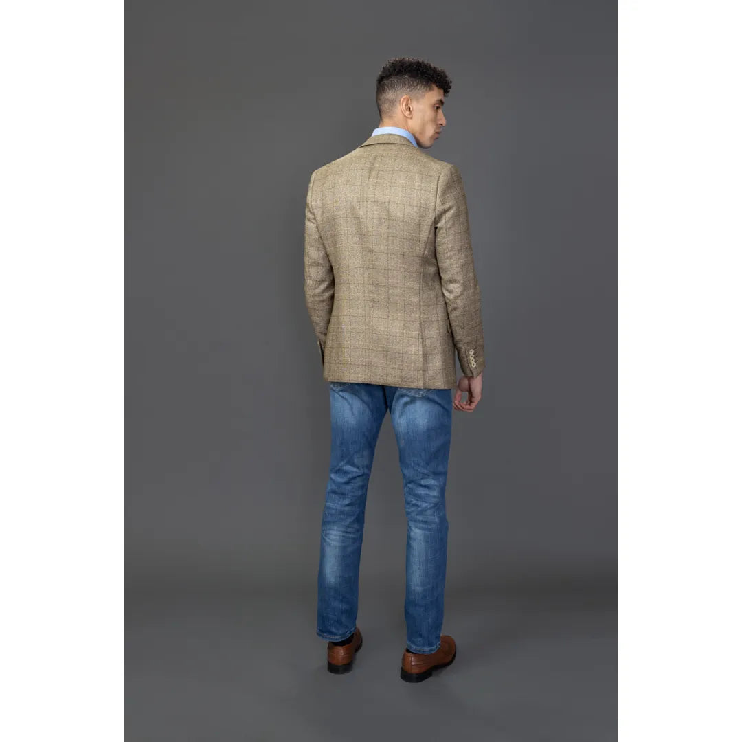 Liam - Blazer de cuadros marrones para hombre
