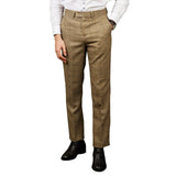 Liam - Pantalones de hombre a cuadros marrones