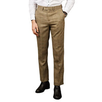 Liam - Pantalones de hombre a cuadros marrones