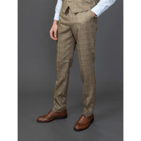 Liam - Pantalones de hombre a cuadros marrones