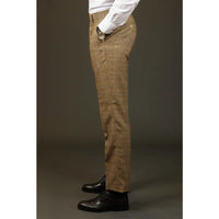 Liam - Pantalones de hombre a cuadros marrones