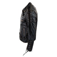 Chaqueta de cuero de vaca para hombre Live To Ride Original Cross Zip Brando Biker Motorcycle