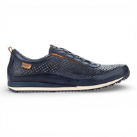 Liverpool - Zapatillas deportivas sin cordones de piel elástica azul para hombre