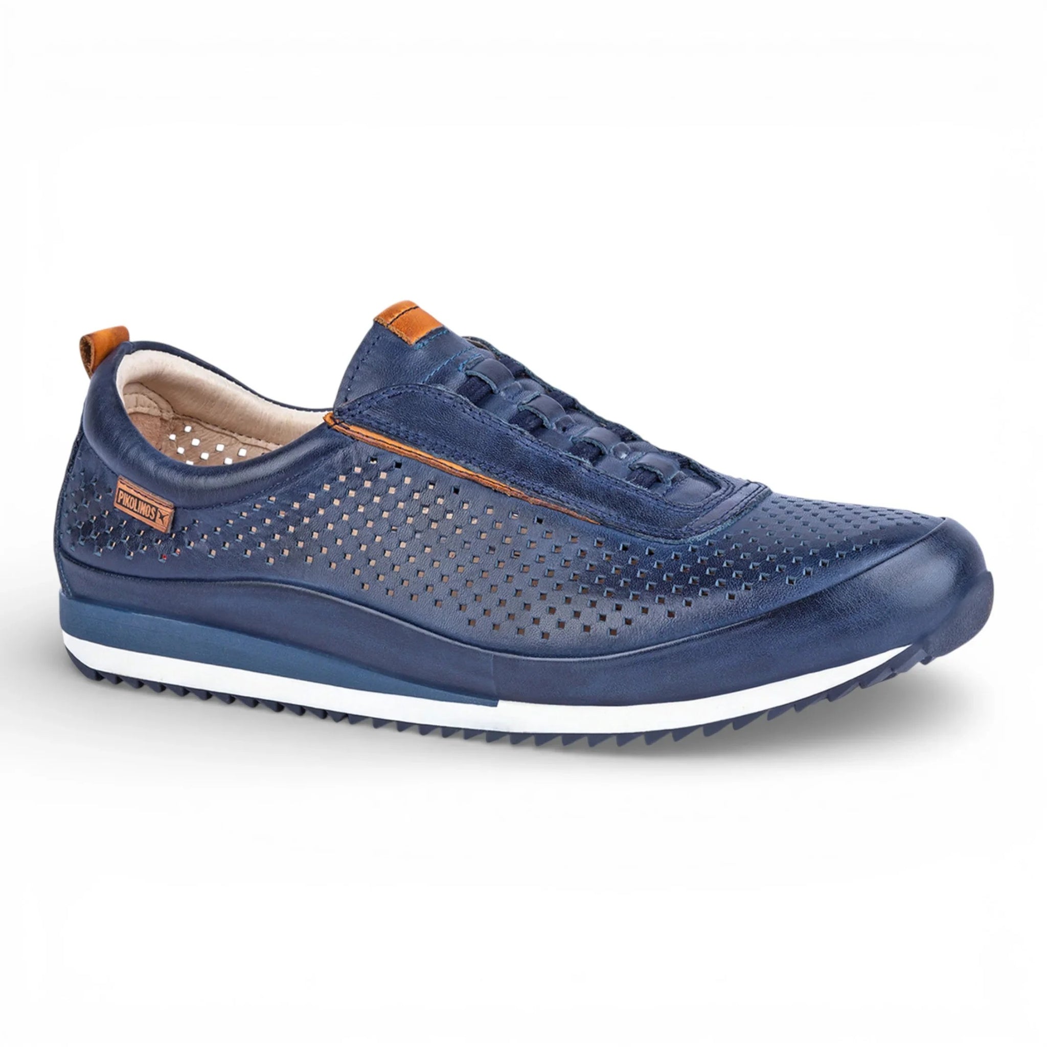 Liverpool - Zapatillas deportivas sin cordones de piel elástica azul para hombre