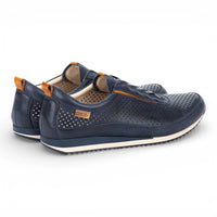 Liverpool - Zapatillas deportivas sin cordones de piel elástica azul para hombre