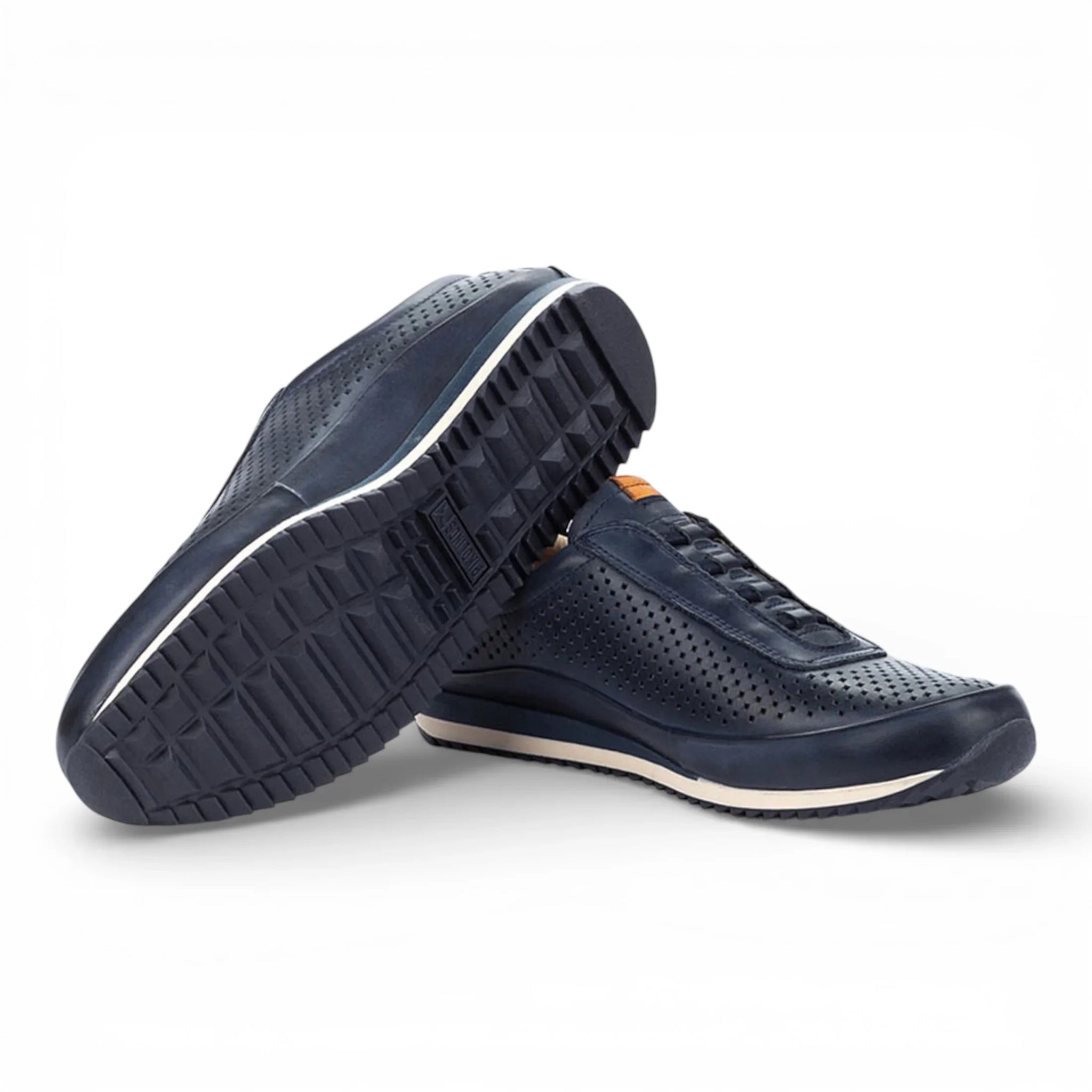 Liverpool - Zapatillas deportivas sin cordones de piel elástica azul para hombre