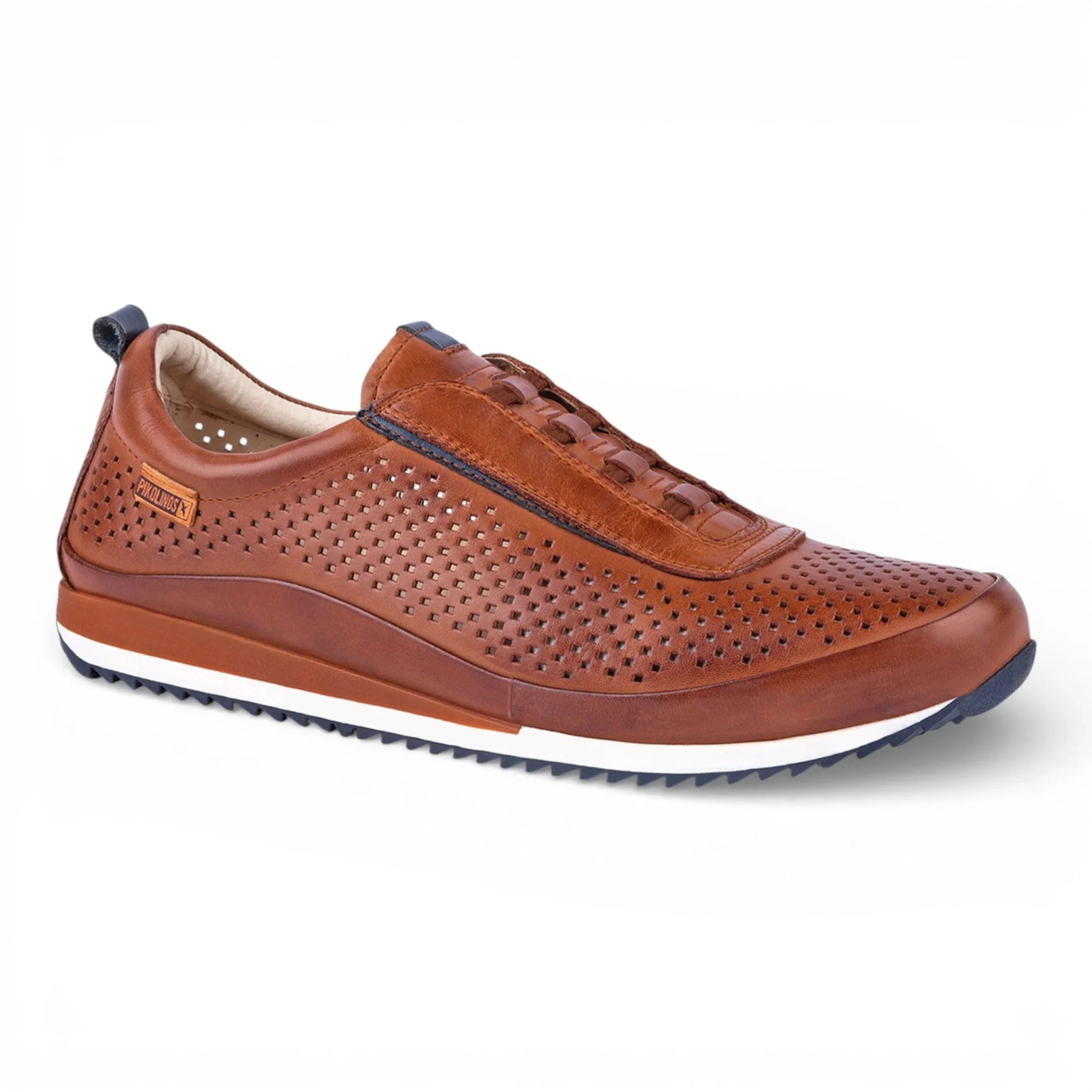 Liverpool - Zapatillas deportivas sin cordones de piel elástica marrón para hombre