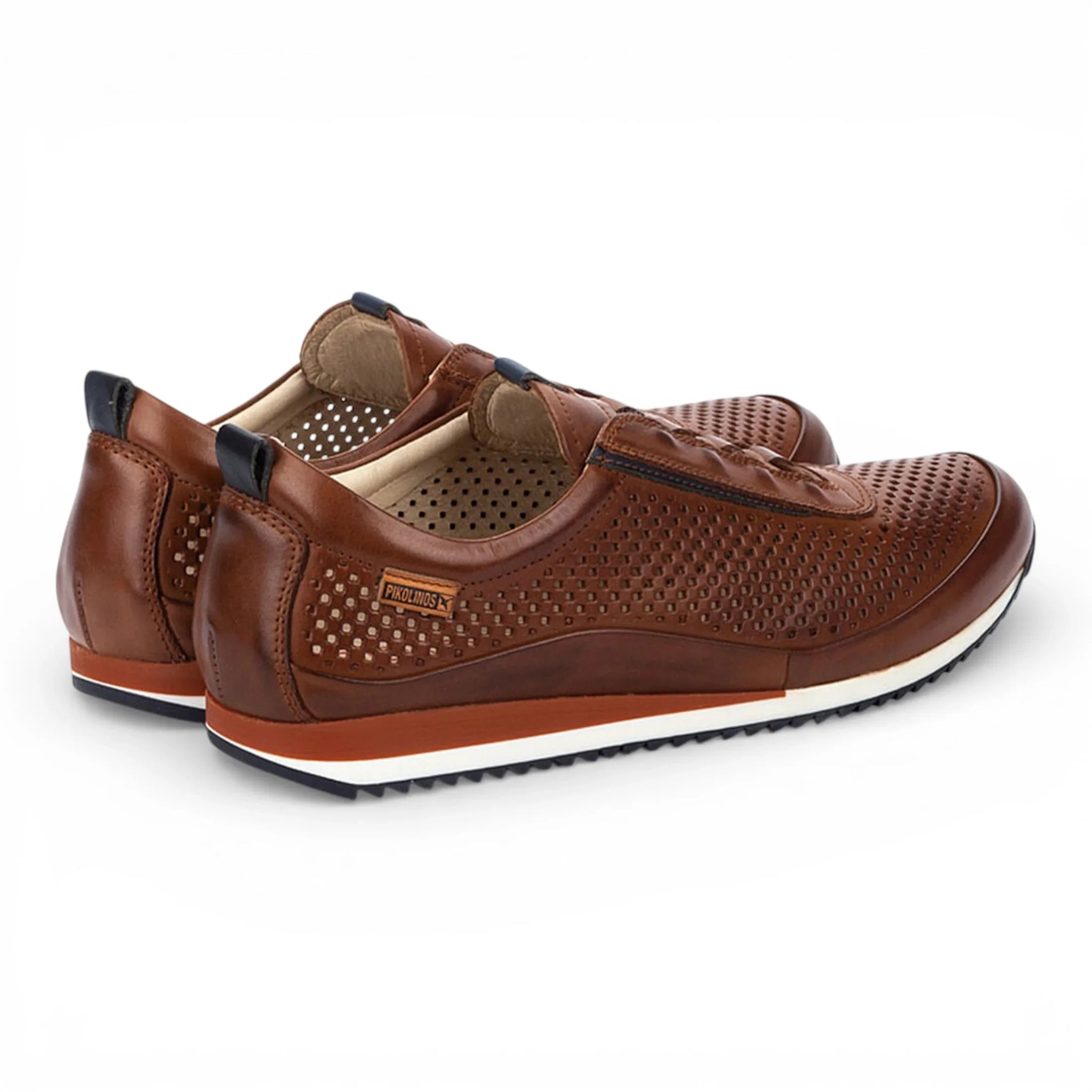 Liverpool - Zapatillas deportivas sin cordones de piel elástica marrón para hombre