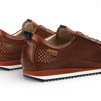 Liverpool - Zapatillas deportivas sin cordones de piel elástica marrón para hombre
