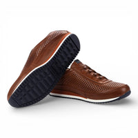 Liverpool - Zapatillas deportivas sin cordones de piel elástica marrón para hombre