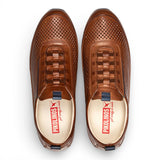 Liverpool - Zapatillas deportivas sin cordones de piel elástica marrón para hombre