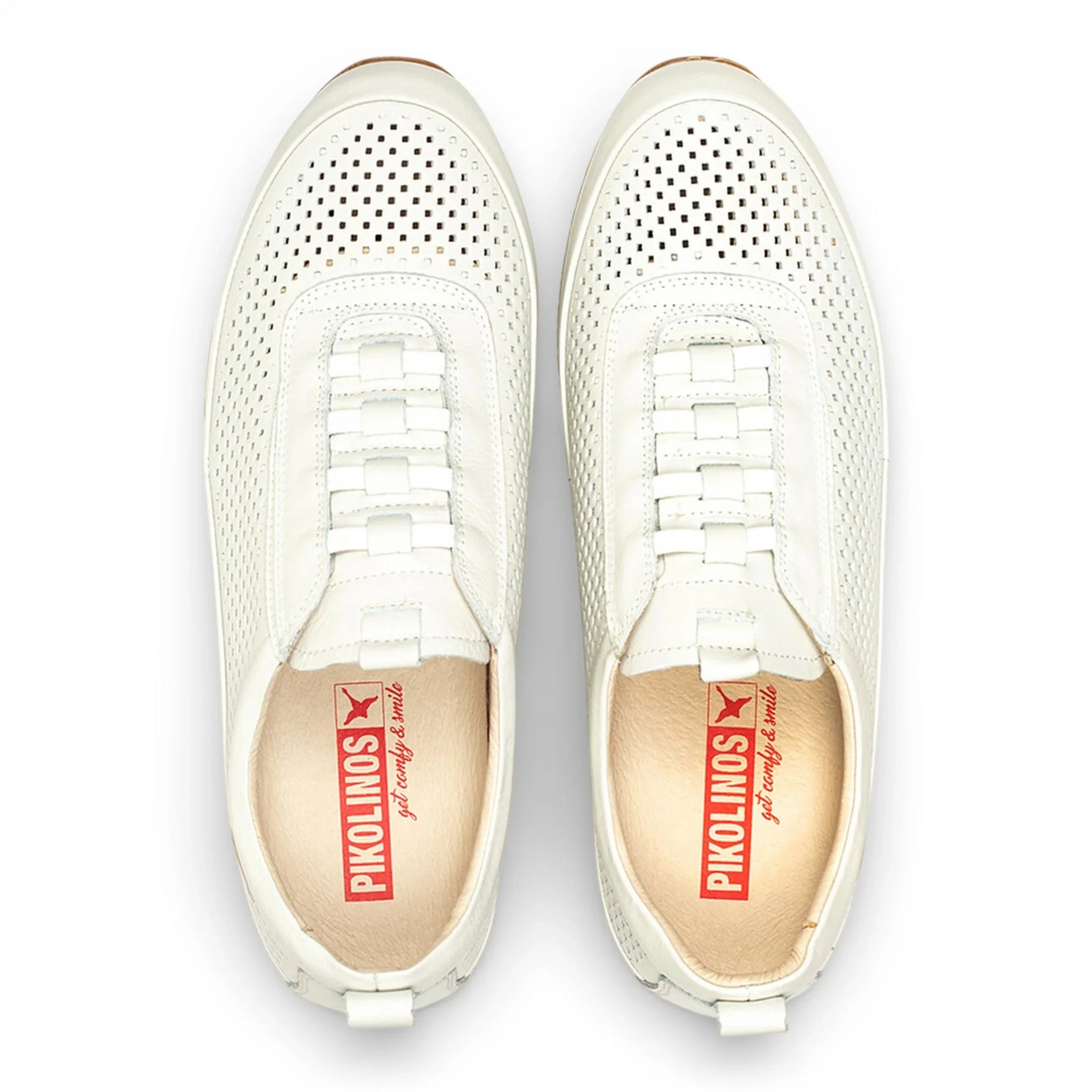 Liverpool - Zapatillas deportivas blancas de piel elástica sin cordones para hombre