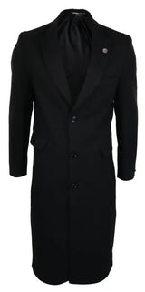 Comparar color Abrigo largo para hombre Mac Chaqueta de lana negra estilo años 20 Blinders