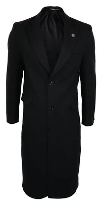Comparar color Abrigo largo para hombre Mac Chaqueta de lana negra estilo años 20 Blinders