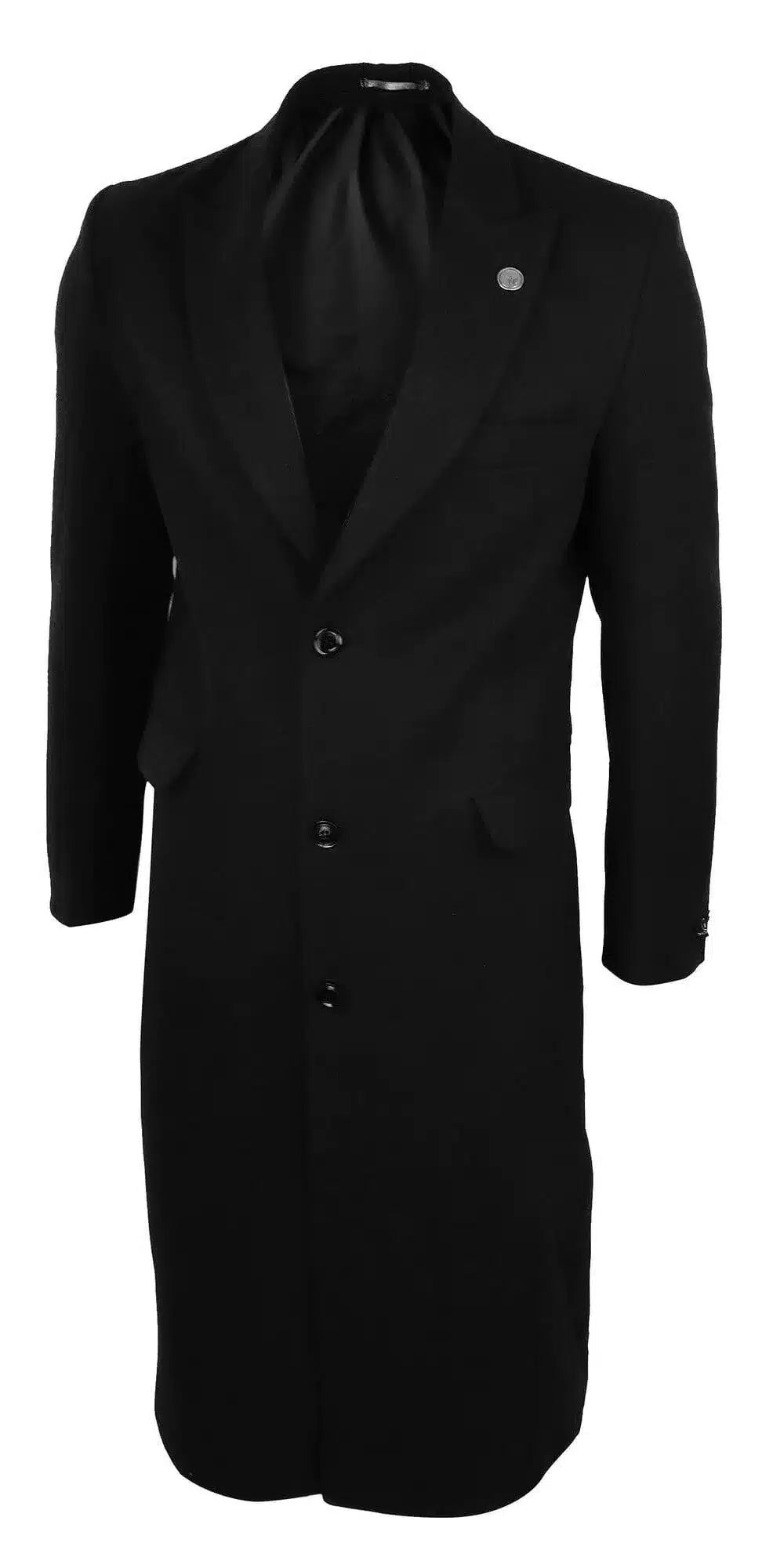 Comparar color Abrigo largo para hombre Mac Chaqueta de lana negra estilo años 20 Blinders