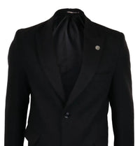 Comparar color Abrigo largo para hombre Mac Chaqueta de lana negra estilo años 20 Blinders