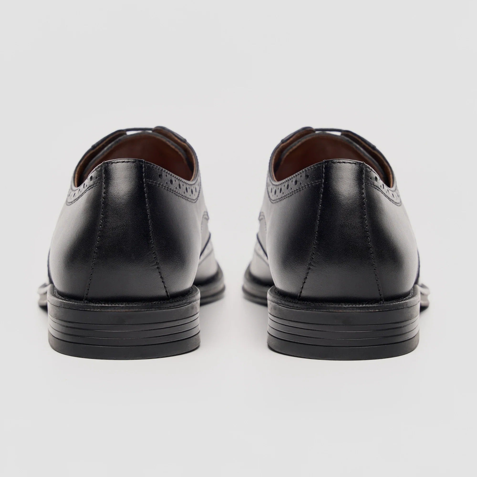 Lorenzo - Zapatos Oxford de hombre de piel negra bruñida